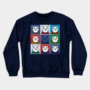 Sweater Cat Portrait Graphic Crewneck Sweatshirt